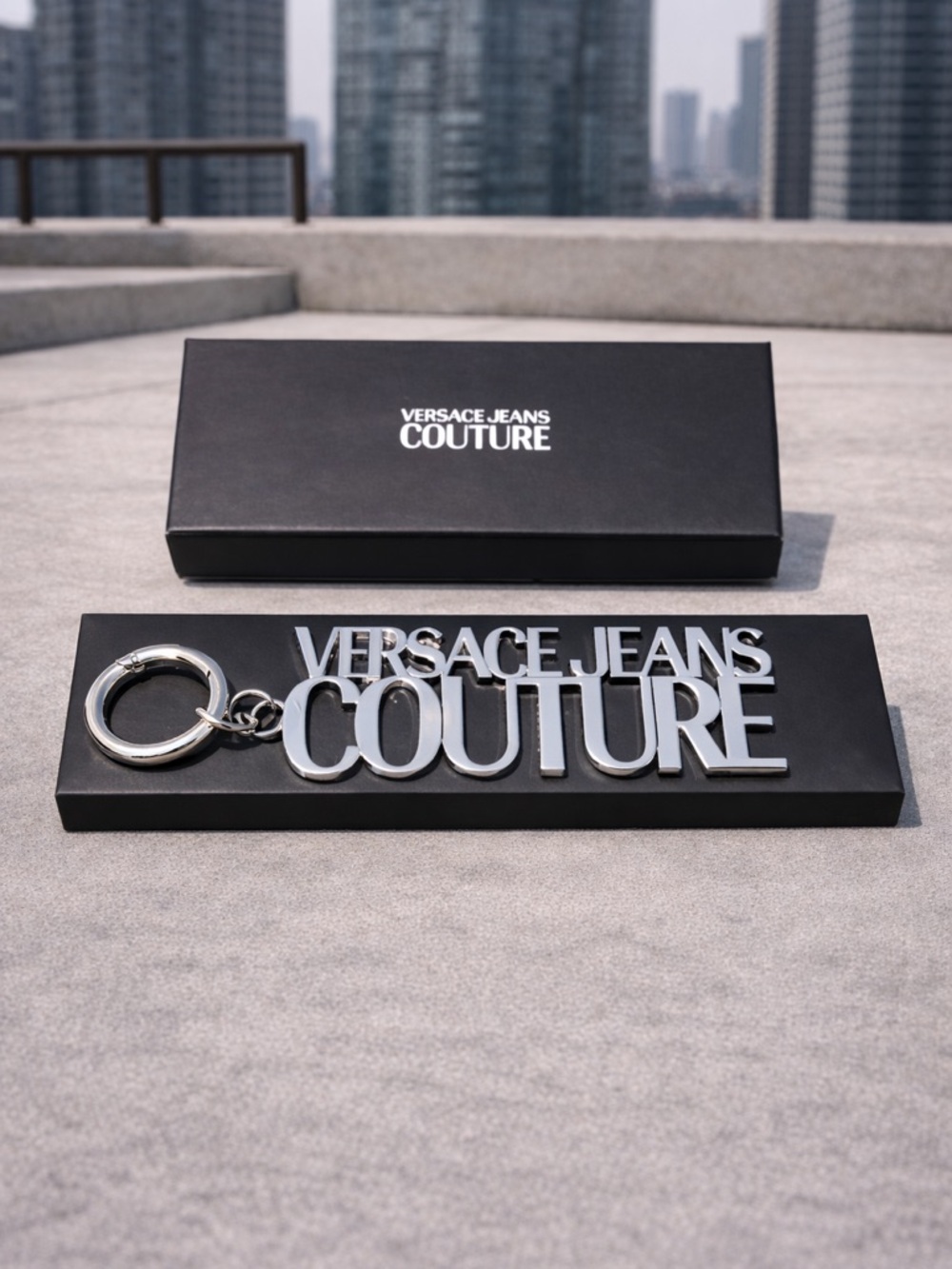 *New in Box* $200 Versace Jeans Couture Silver Keychain / Bag Charm